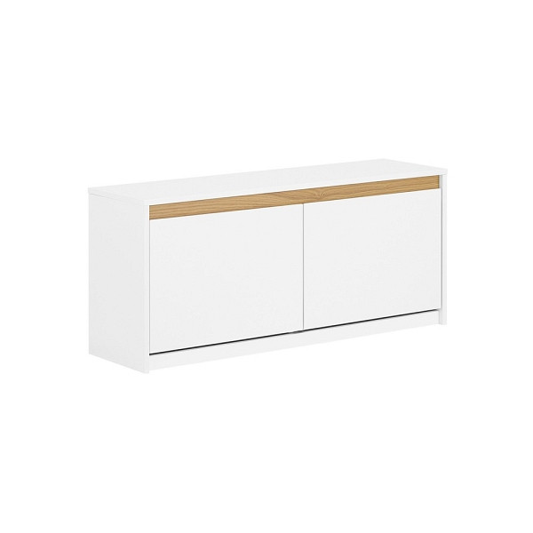 SoBuy Schuhbank mit 2 Türen Weiß 104x30x47 cm, Modern, FSR171-W