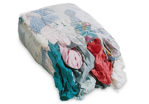 DENIOS Trikotputzlappen TB, aus hellbunten Baumwollstoffen, 30 Presswürfel à 10 kg, VE: 30 Stück, 158030