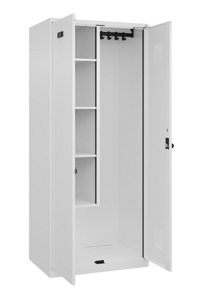 C+P Putzmittel-Spind Evolo PLUS, 2 Abteile, 1850x800x500mm, 9016/9016, Drehriegel, 049100-02 S10020