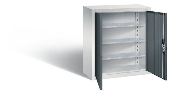 C+P Hängeschrank Serie 13, H830xB700xT300mm, Farbe: Lichtgrau / Anthrazitgrau, Muldengriff, 134013-22 S10199