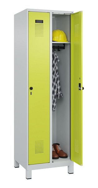 C+P Spind Evolo PLUS, mit Füßen, 2 Abteile, 1950x600x500mm, 7035/0024, Verschluss Drehriegel, Ablageböden 2, 049010-20 S10015