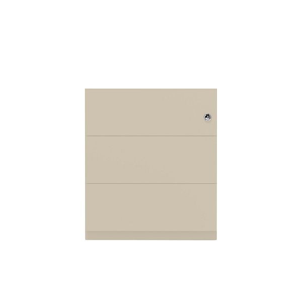 Bisley Rollcontainer Note™, 3 Schubladen, Tiefe 775 mm, Griffleiste, 643 sand, NWA79M7BBB643