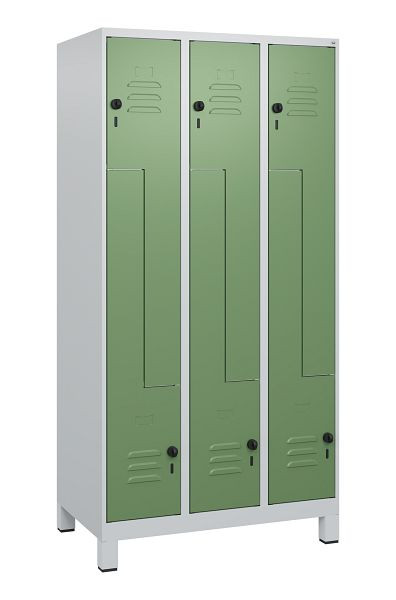 C+P Z-Spind Classic PLUS, Füße, 6 Abteile, 1800x900x500mm, 7035/6011, Drehriegel, 0800137-306 S10006