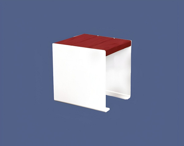 Procity Sitzbank Kube, 450 mm, Stahl & Holz Ohne Rückenlehne, Mahagoni/RAL 9010, 306397.9010.ACAJ