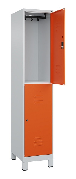 C+P Doppelstock-Spind Classic PLUS, Füße, 1 Abteil, 1950x400x500mm, 7035/2004, 080310-12 S10075