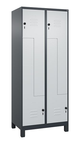 C+P Z-Spind Classic PLUS, C Z-Spind, Classic PLUS, Füße, 4 Abteile, 1950x800x500mm, 7016/7035, Drehriegel, 080013-224 S10013