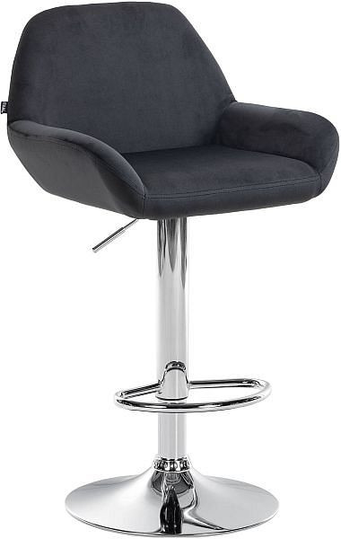 CLP Barhocker Braga Samt chrom, schwarz, 320896, 4251756478841