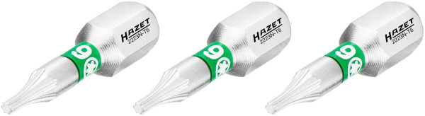 Hazet Bit, Sechskant massiv 6,3 (1/4 Zoll), Innen TORX® Profil, T6, Anzahl Werkzeuge: 3, 2223N-T6/3