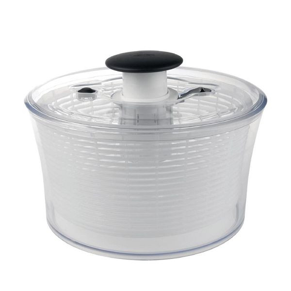 OXO Good Grips Salatschleuder 5,8L, Knopf eindrückbar für platzsparende Lagerung, GG059