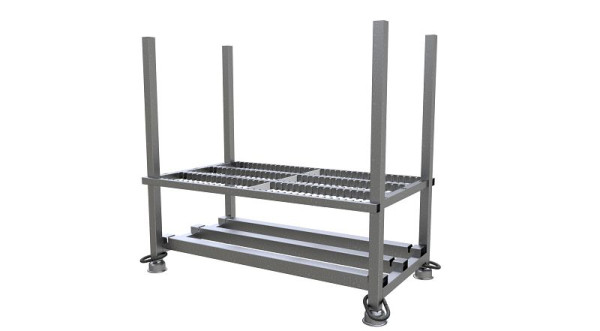 Schake Lager- und Transportpalette für Flachbaken für 108 Stück Flachbaken Standrohre aus 50 x 50 mm, 36050-5