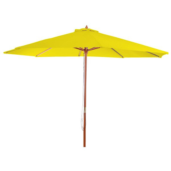 Mendler Sonnenschirm Florida, Gartenschirm Marktschirm, Ø 3,5m Polyester/Holz 7kg, gelb, 97761