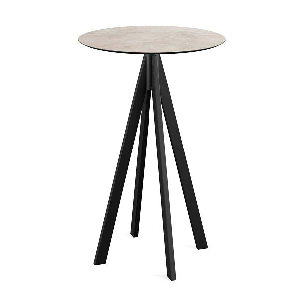 Feros Infinity Stehtisch Schwarz gestell + Moonstone HPL Ø70 cm, 120041370