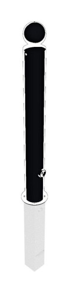 Schake Stilpoller Stahlrohr Ø 102 mm, herausnehmbar, mit Dreikantverschluss nach DIN 3223, mit Kugelkopf, 492FB