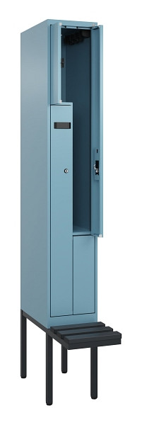 C+P Z-Spind Evolo PLUS, Bank, 2 Fächer, 2120x300x815mm, 0010/0010, Zylinderschloss, Material Sitzfläche Kunststoff, 0490437-102 S10102