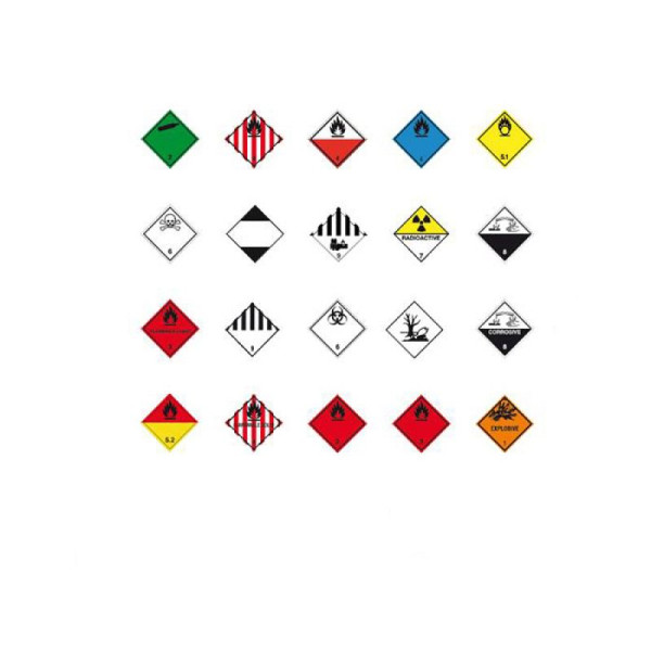 Stein HGS Gefahrenetiketten Verpackungskennzeichnung, Symbol ätzend, Klasse 8 / schwarz-weiß, Material: PVC-Folie, selbstklebend, 21.2264-124