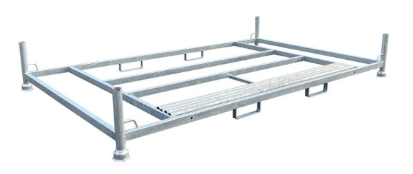 Schake Bauzauntraverse zur liegenden Lagerung von Bauzäunen stapler- und kranfähig, Höhe inklusive Holm: 2,30 m, 3B209FG