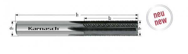 Karnasch Composites Cross Finish Router d=10,0 / L2=30 / f=0,2 / Z=6 DCA 06 plus gerade Verzahnung, 291771100030