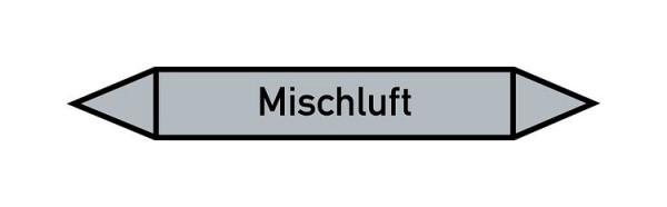 Schilder Klar Rohrleitungskennzeichen Mischluft, 187x26 mm Folie selbstklebend, 101523/61