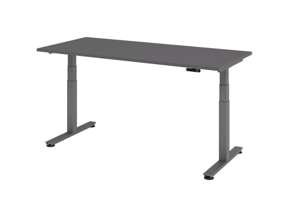 Hammerbacher Sitz-Steh-Schreibtisch elektrisch 180x80cm Graphit, Arbeitshöhe 63,5-128,5 cm, VXDSM19/G/G