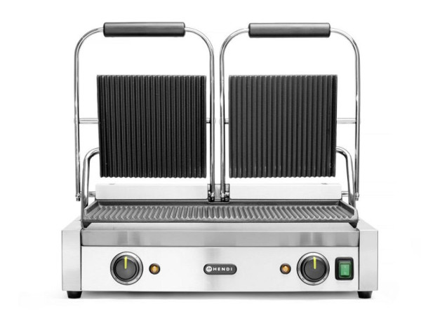 Hendi Kontaktgrill - Doppelversion oben und unten gerillt, LxBxH: 570x370x210 mm, 263709