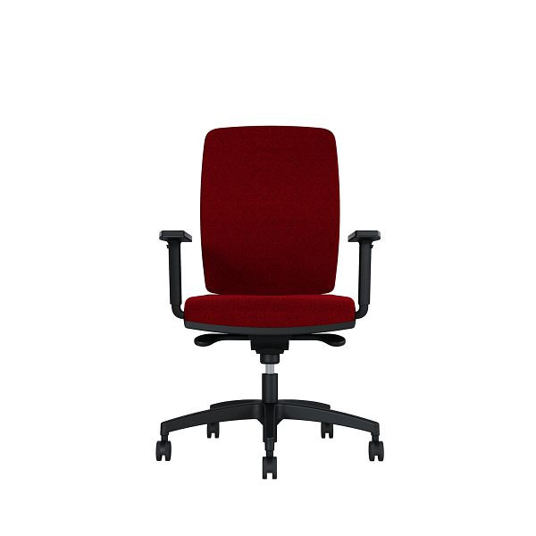 Bisley Bürodrehstuhl Cometa, Gepolsterte Rückenlehne, Höhenverstellbare Armlehnen, Kunststofffußkreuz, TN9416 dark red, COMEGKLTN9416