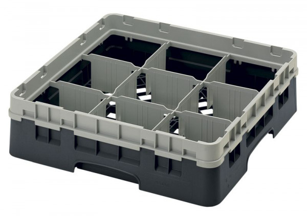 Cambro Spülkorb mit 9 Fächer Camrack® 9 cm Schwarz, 9S318110