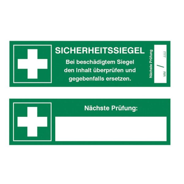Stein HGS Sicherheitssiegel für Verbandkoffer, SICHERHEITSSIEGEL, Bei beschädigtem Siegel den Inhalt überprüfen und gegebenenfalls ersetzen., 30.c9035