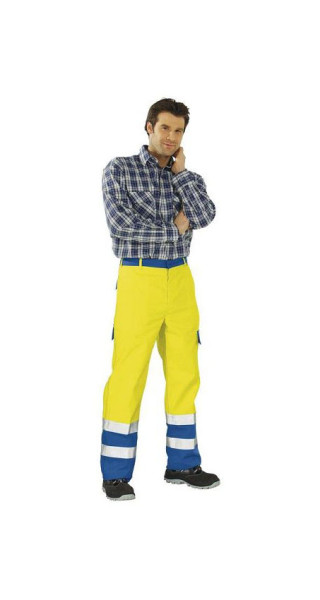 Planam Major Protect Warn Bundhose, warngelb/kornblumenblau, Größe 46, 5222046