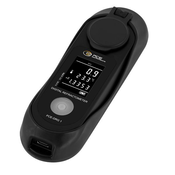 PCE Instruments Digitales Refraktometer bestimmt den prozentualen Anteil von Magnesiumchlorid in wässrigen Medien, PCE-DRG 1