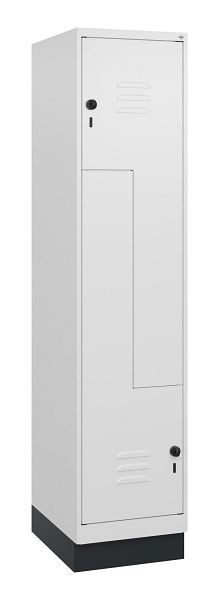 C+P Z-Spind Classic PLUS, Sockel, 2 Abteile, 1800x400x500mm, 9016/9016, Drehriegel, 0800237-122 S10014