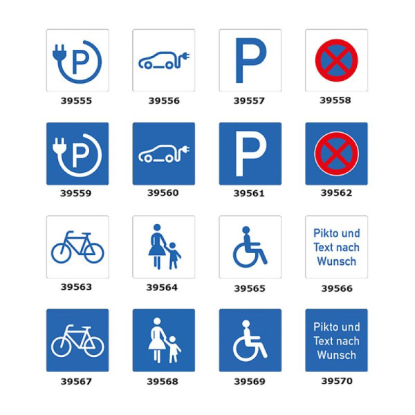 Stein HGS Antirutsch-Bodenschild, selbstklebend, Parkplatz P / blau, 400 x 400 mm, 39561-01