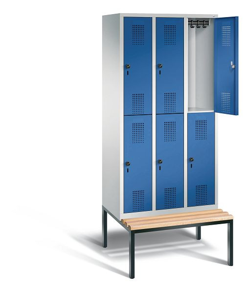 C+P Spind doppelstöckig Evolo, H2090xB900xT815mm, Farbe: Lichtgrau / Enzianblau, 48350-30 S10111