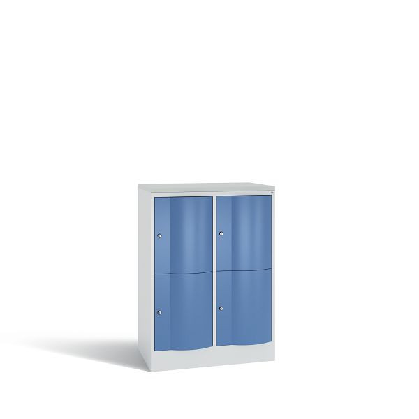 C+P Schließfachschrank Resisto,4 Fächer, H1077xB772xT540mm,Grau/Fernblau/DBS Hellgrau, 8472-272 S10129