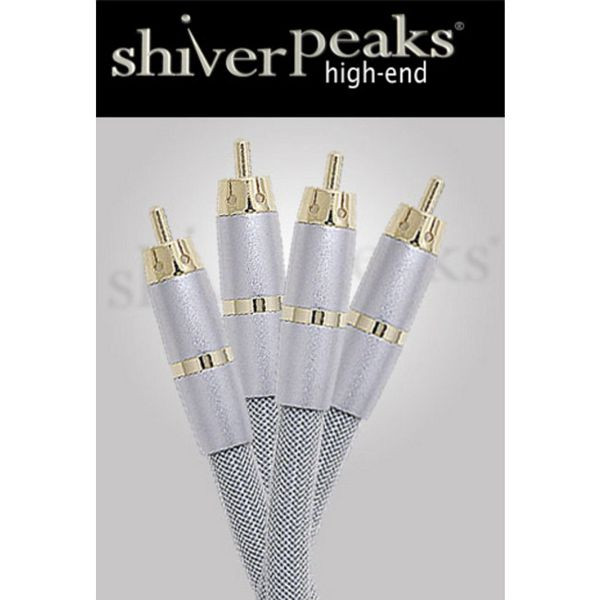 shiverpeaks HIGH-END-Cinch-Anschlusskabel, 2 Cinchstecker auf 2 Cinchstecker, Metall-Stecker mit vergoldeten Kontakten,-Silber-Nylon, 10,0m, 40110-SPH-L