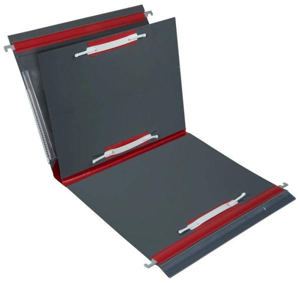 BOI 3-Deckel-Dokumentationsmappe O-B.3, rot/grau, mit Schlauch-Mechanik, 9208-00477