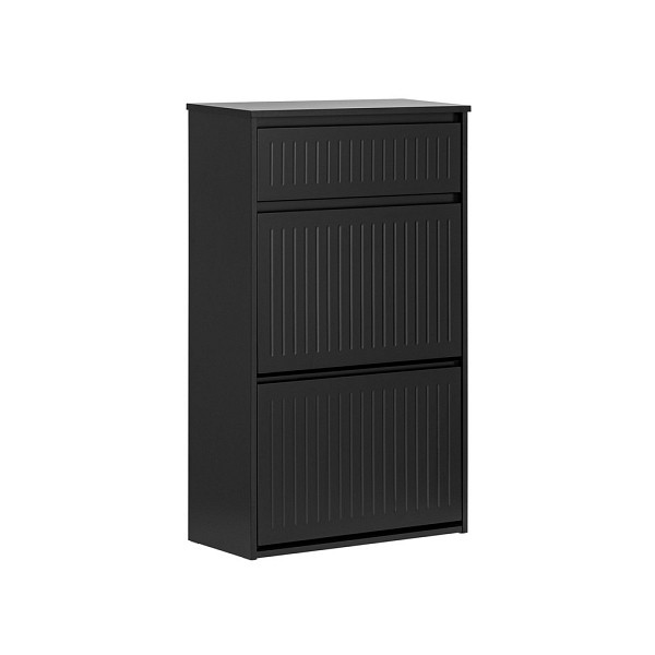 SoBuy Schuhschrank mit einer Schublade Schwarz 100x61x100 cm, Funktional, FSR165-SCH