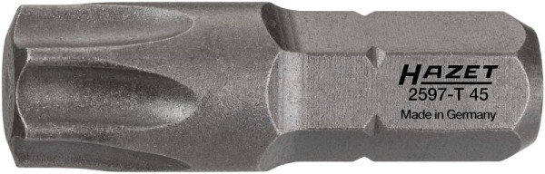 Hazet Bit, Sechskant massiv 6,3 (1/4 Zoll), Innen TORX® Profil, T45, 2597-T45