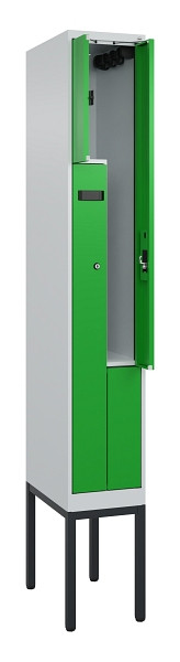 C+P Z-Spind Evolo PLUS, Gestell, 2 Fächer, 2120x300x500mm, 7035/6037, Zylinderschloss, 0490337-102 S10035