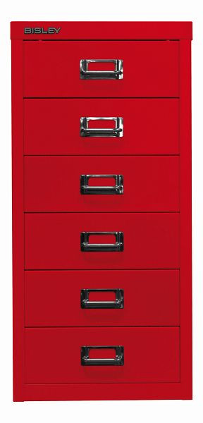Bisley MultiDrawer, 29er Serie, DIN A4, 6 Schubladen, kardinalrot, L296670