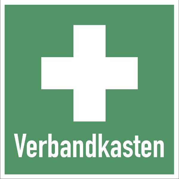 Moedel Hinweis auf Erste Hilfe Verbandkasten quadratisch, Folie, 250x250 mm, 61449