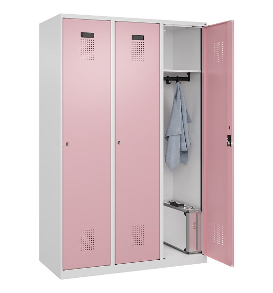 C+P Spind Evolo PLUS, 3 Abteile, 1850x1200x500mm, 9016/3015, Verschluss Zylinderschloss, Ablageböden 3, 049000-32 S10045