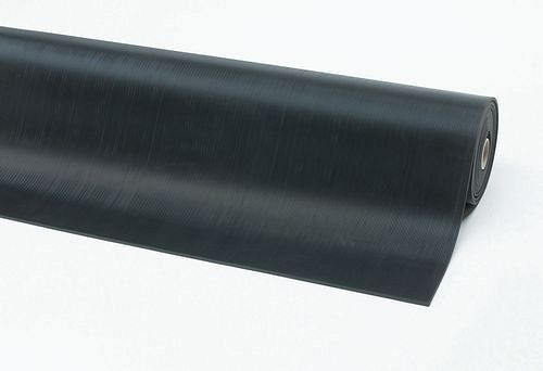 DENIOS Gummi-Anti-Rutsch-Läufer mit Feinrillen, 100 cm x 10 m, schwarz, 165090