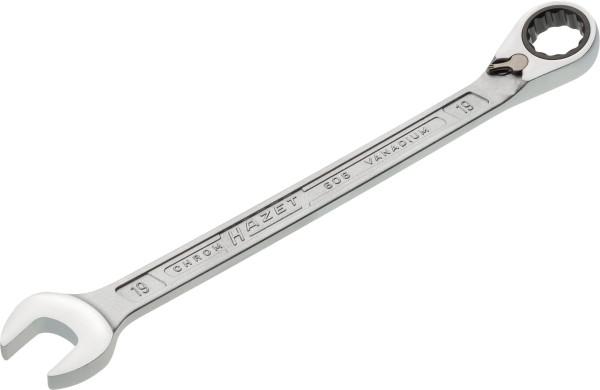 Hazet Knarren Ring-Maulschlüssel, Außen-Doppel-Sechskant-Tractionsprofil, 19 mm, 606-19