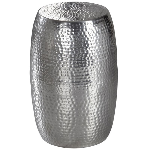 Wohnling Beistelltisch PEDRO 30 x 49,5 x 30 cm Aluminium Silber orientalisch rund, WL5.457