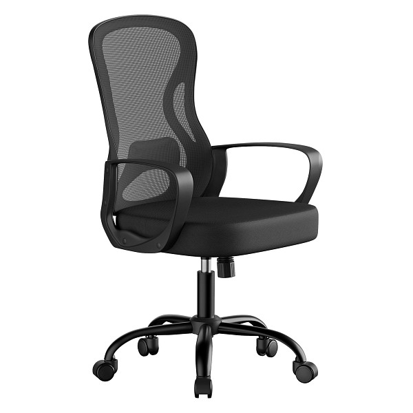 SONGMICS Amtsvorsitzender, Tintenschwarz, 63,5x58,5x(94,5-104,5) cm, OBN043BH02