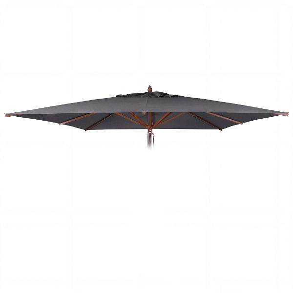 Mendler Ersatz-Bezug für Gastronomie Holz-Sonnenschirm HWC-C57b, Sonnenschirmbezug, eckig 4x4m Polyester 6kg, anthrazit, 120546