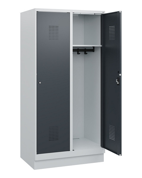 C+P Spind Evolo PLUS, Sockel, 2 Abteile, 1630x800x500mm, 7035/7016, Zylinderschloss, 0490205-22 S10039