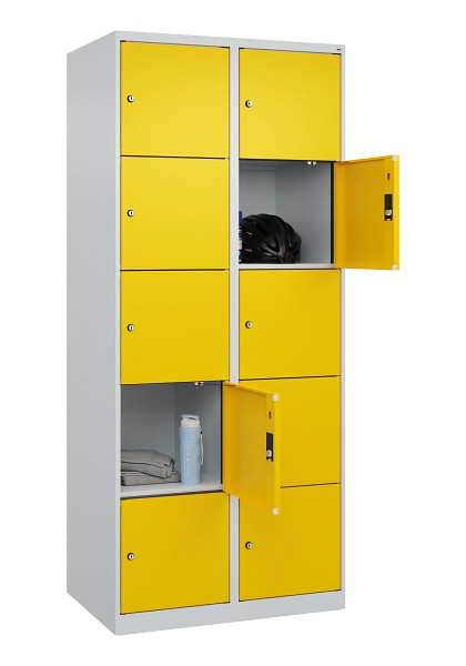 C+P Schließfachschrank Evolo PLUS, 10 Fächer, 1850x800x500mm, 7035/1023, 049000-225 S10001