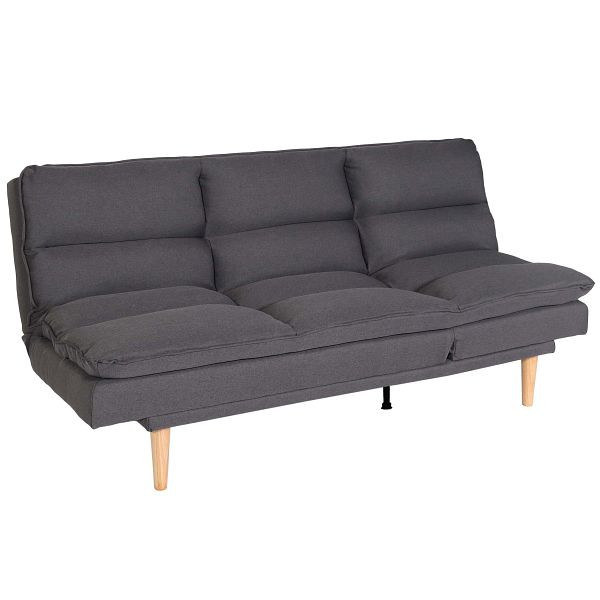 Mendler Schlafsofa HWC-M79, Gästebett Schlafcouch Couch Sofa, Schlaffunktion Liegefläche 180x110cm, Stoff/Textil dunkelgrau, 102370