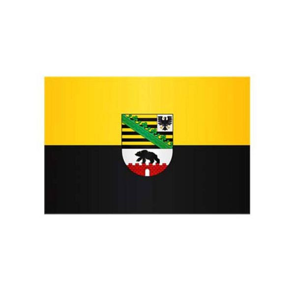 Stein HGS Landesflagge Sachsen-Anhalt, 300 x 120 cm (Hochformat), mit Kunststoff-Karabiner, FlagTop 110 g/m², für Fahnenmasten 7 m, mit Hohlsaum für Ø 4 cm Ausleger, 26612